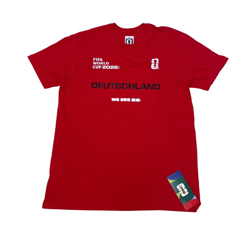 FIFA World Cup 2026 Deutschland Red Graphic T-Shirt Men Large New With Tags
